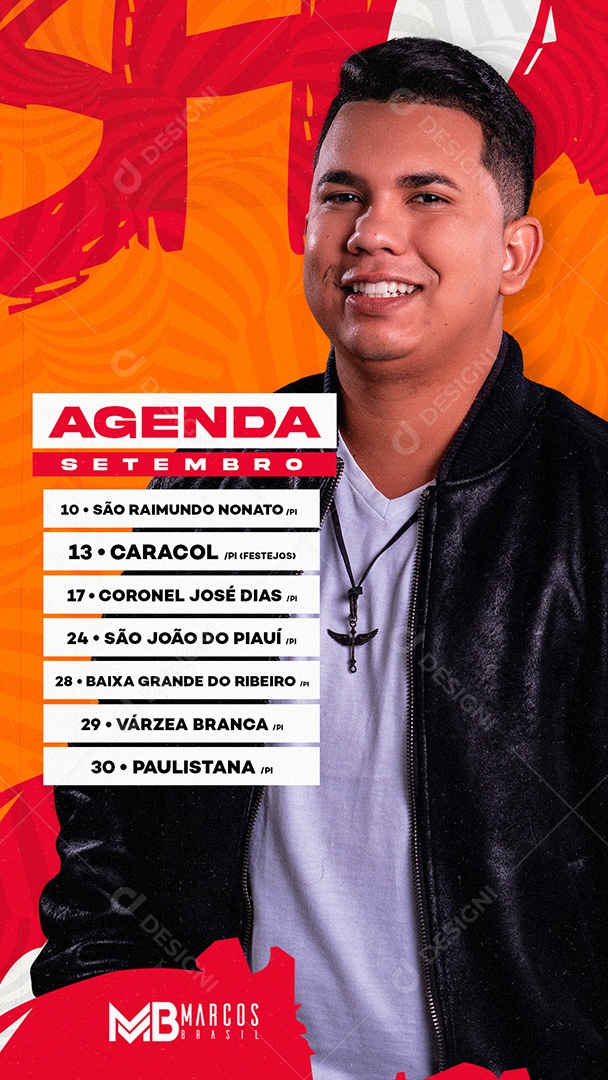 Story Agenda Setembro Marcos Brasil Flyer Social Media PSD Editável