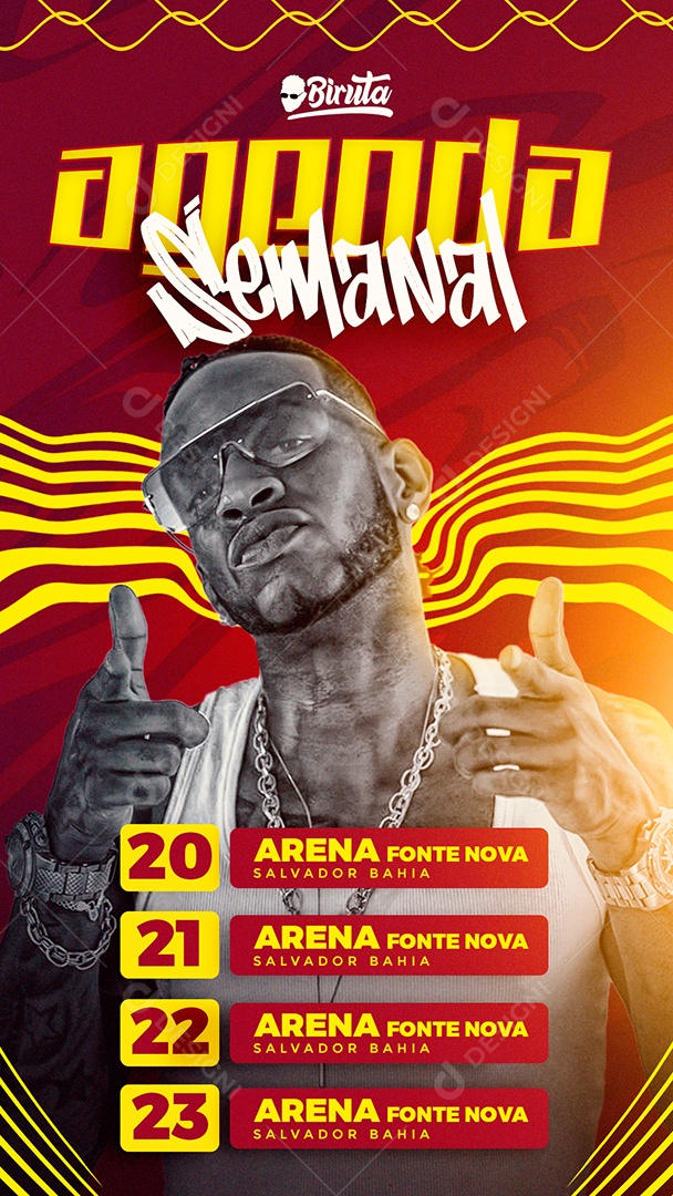 Story Agenda Semanal Biruta Flyer Social Media PSD Editável