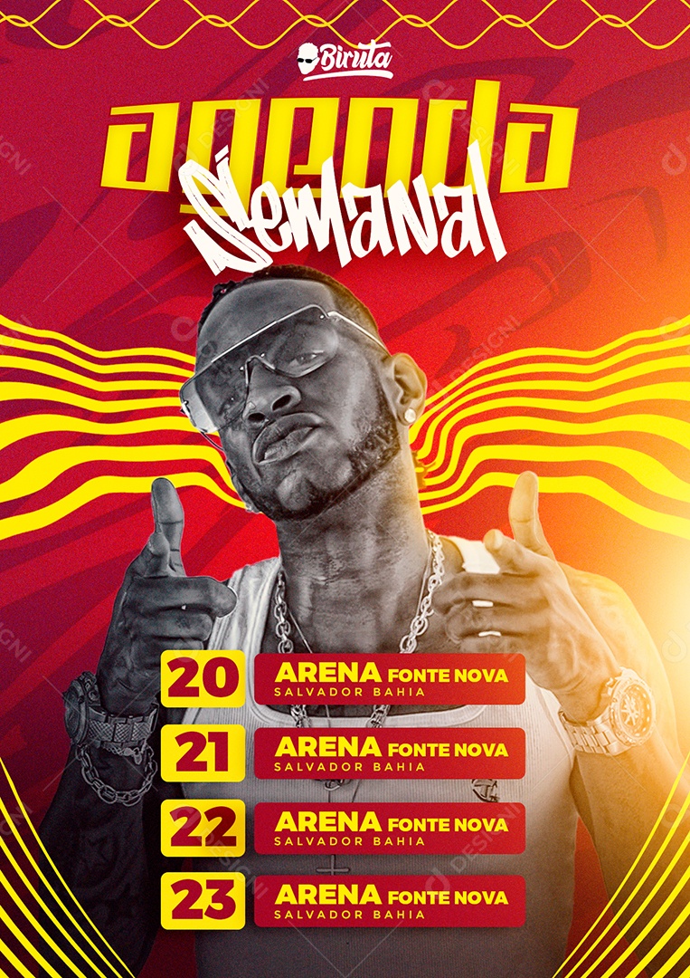 Agenda Semanal Biruta Flyer Social Media PSD Editável