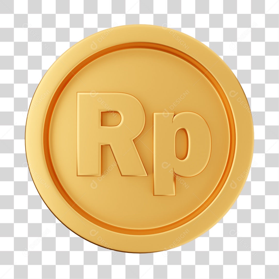 Moeda de Rupia Elemento 3D para Composição PNG Transparente