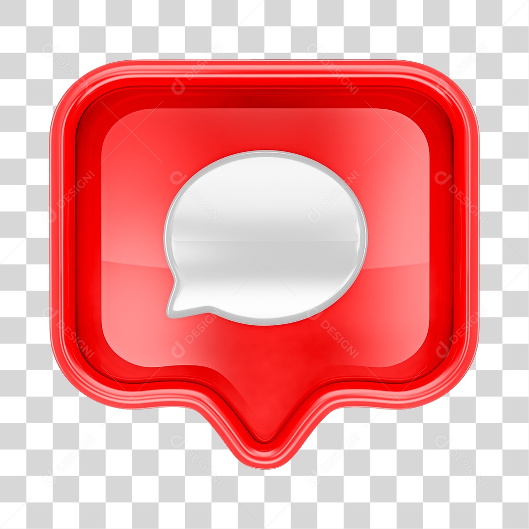 Comentário Elemento 3D Para Composição PNG Transparente