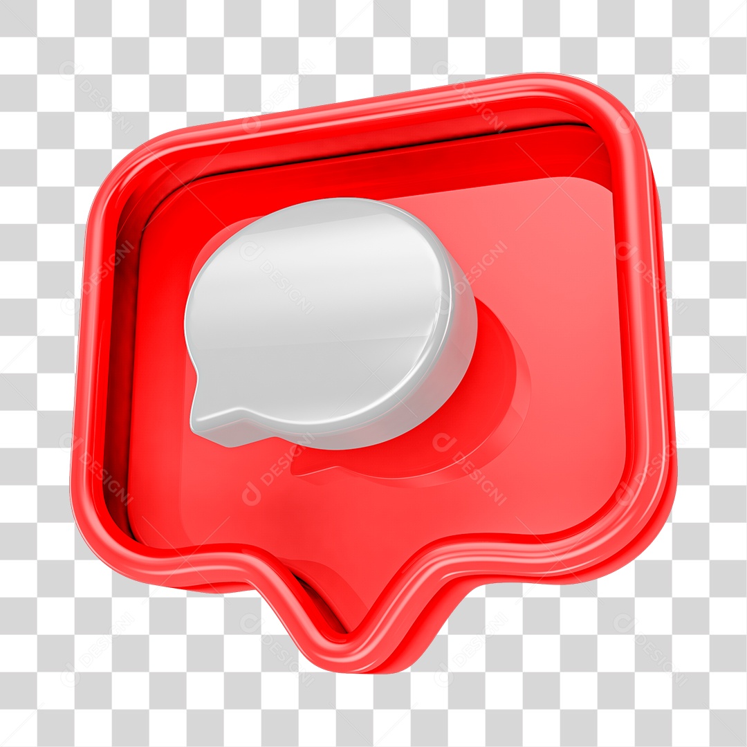 Comentário Elemento 3D Para Composição PNG Transparente