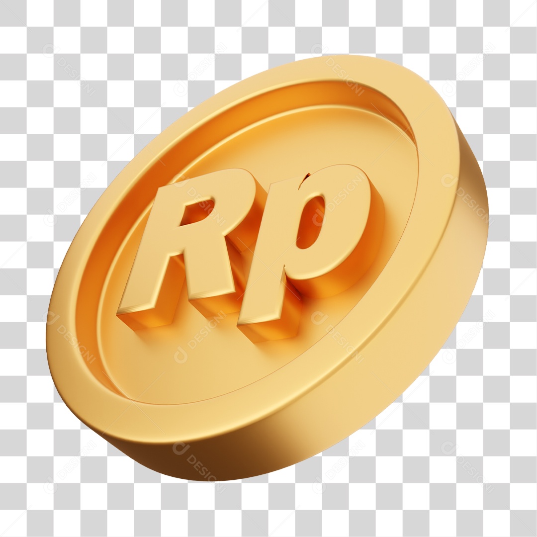 Moeda de Rupia Elemento 3D para Composição PNG Transparente