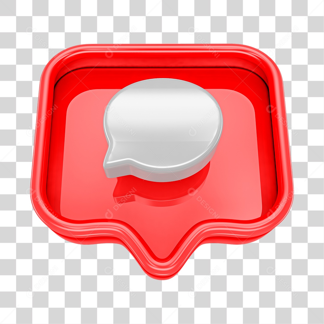 Comentário Elemento 3D Para Composição PNG Transparente