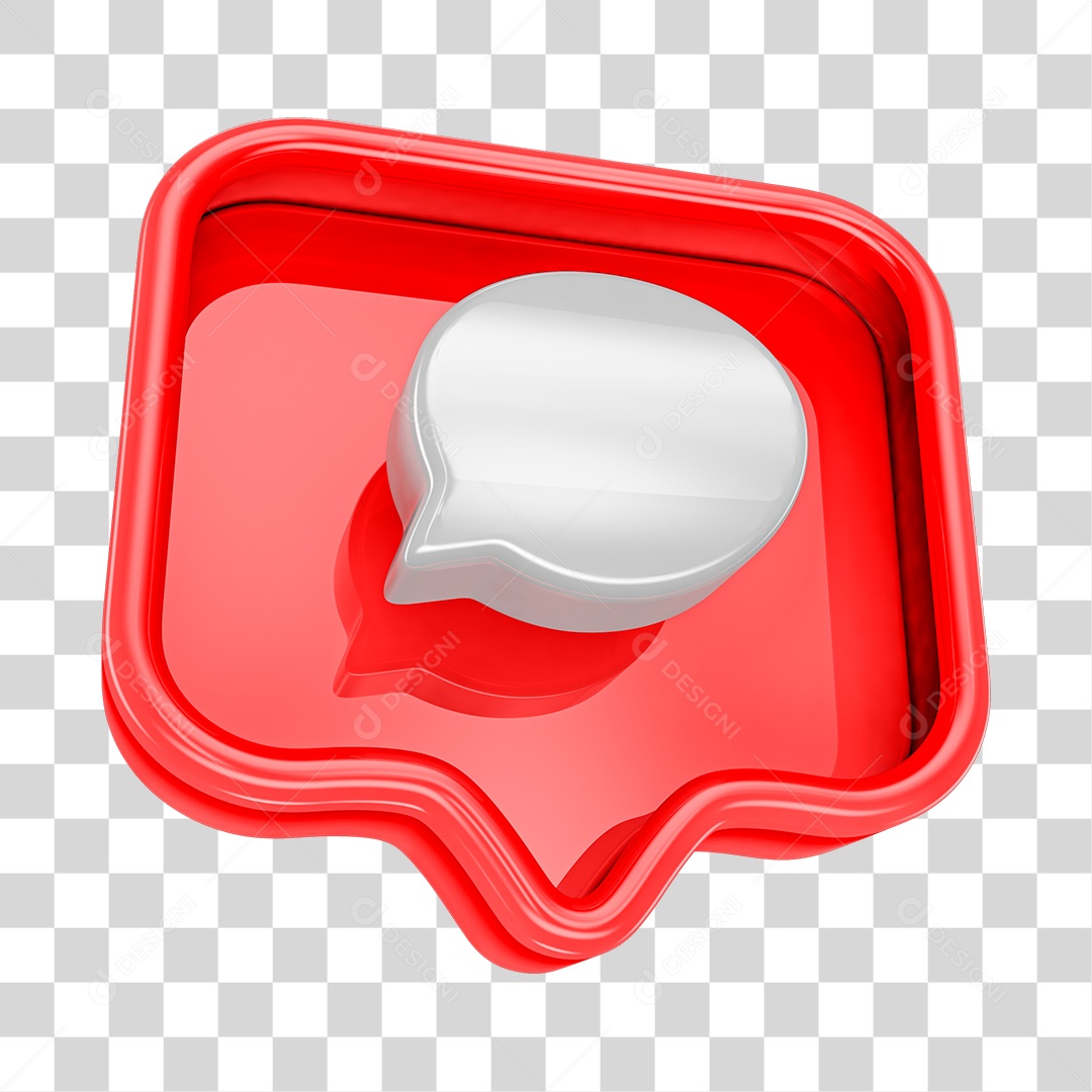 Comentário Elemento 3D Para Composição PNG Transparente
