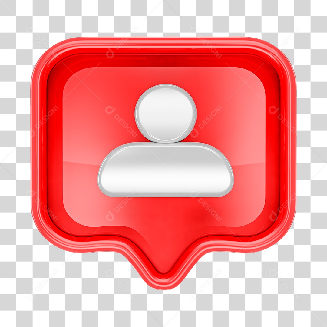 Perfil de Rede Social Elemento 3D para Composição PNG Transparente