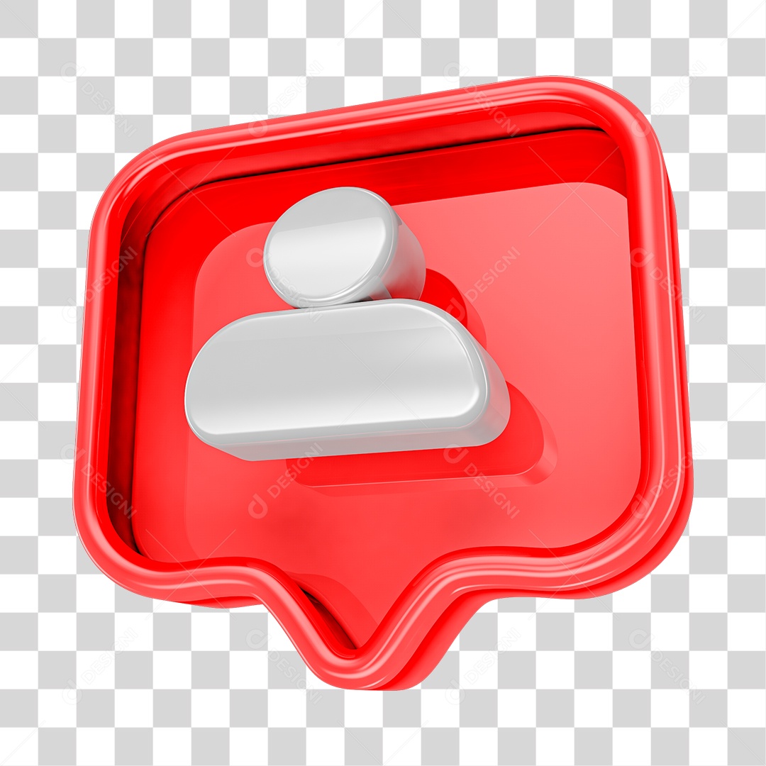 Elemento 3D Para Composição Ícone de Seguidor do Instagram PNG Transparente