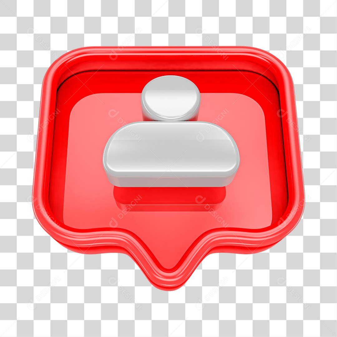 Elemento 3D Para Composição Ícone de Seguidor do Instagram PNG Transparente