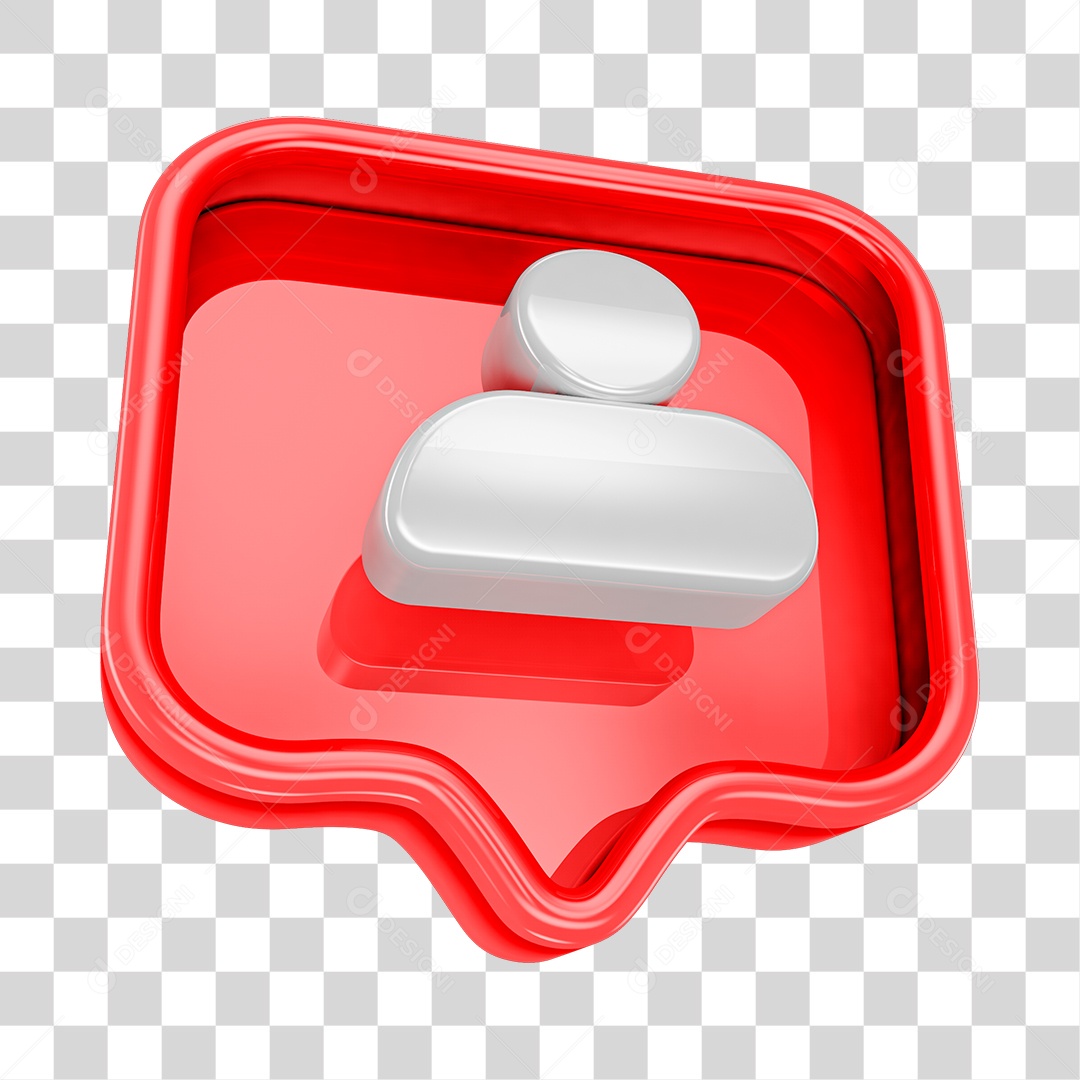 Perfil de Rede Social Elemento 3D para Composição PNG Transparente