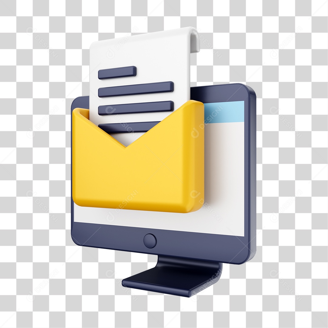 Função de Computador Contrato Elemento 3D para Composição PNG Transparente