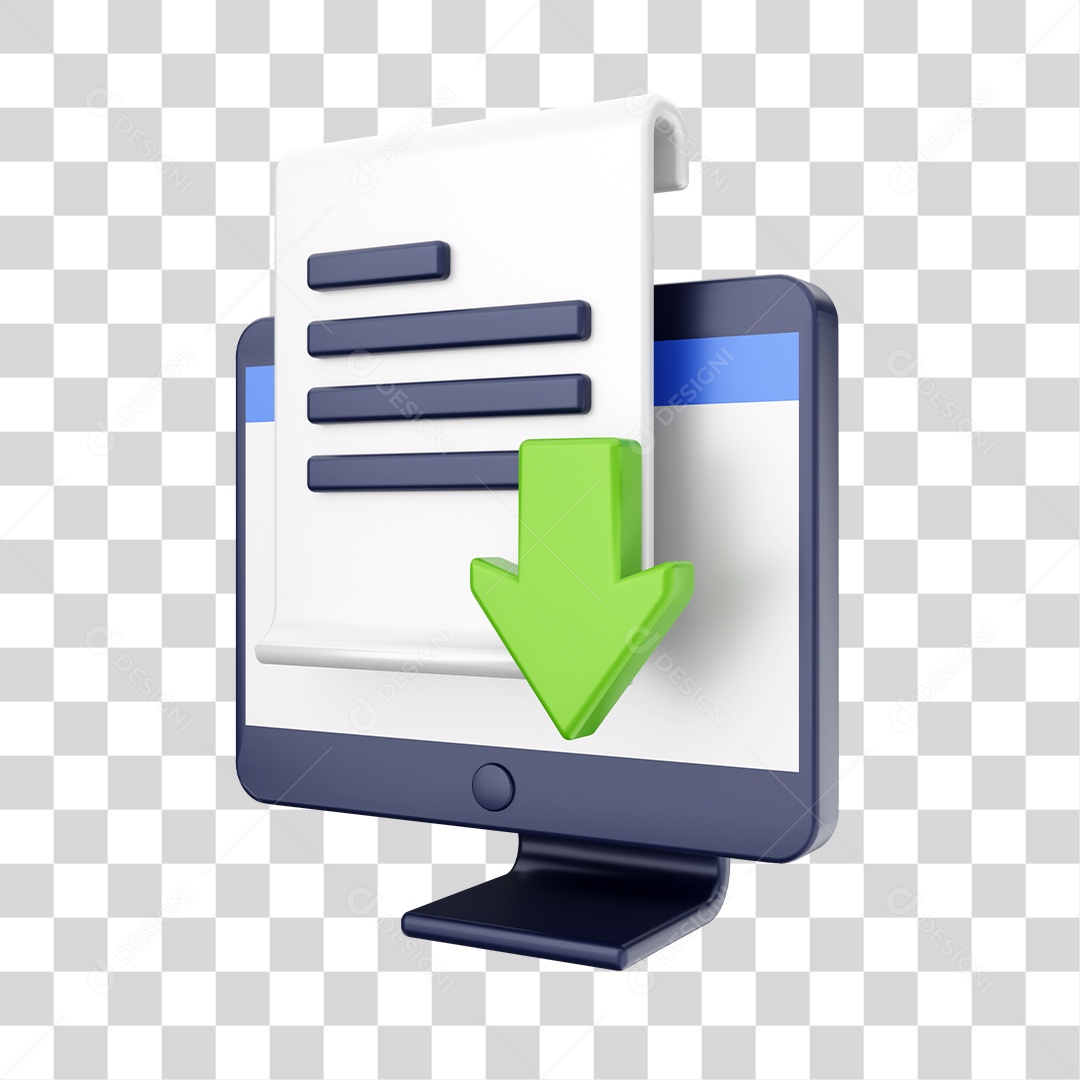 Função de Computador Recibo Elemento 3D para Composição PNG Transparente