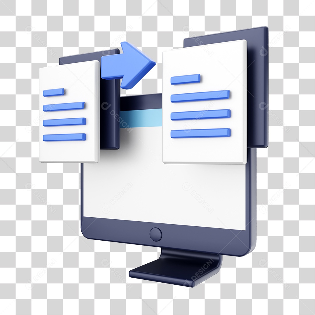 Função de Computador Recibo Elemento 3D para Composição PNG Transparente