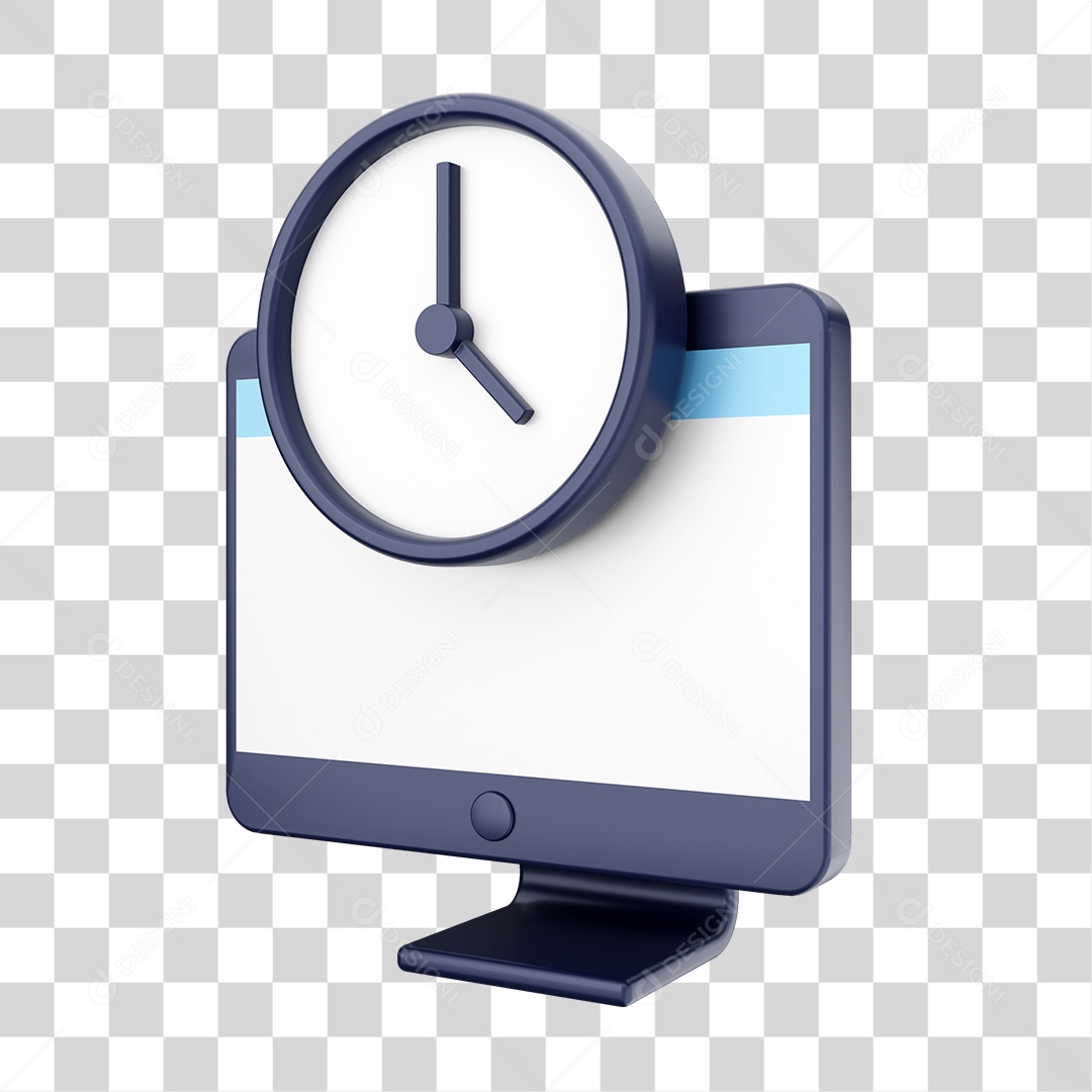 Função de Computador Horas Elemento 3D para Composição PNG Transparente