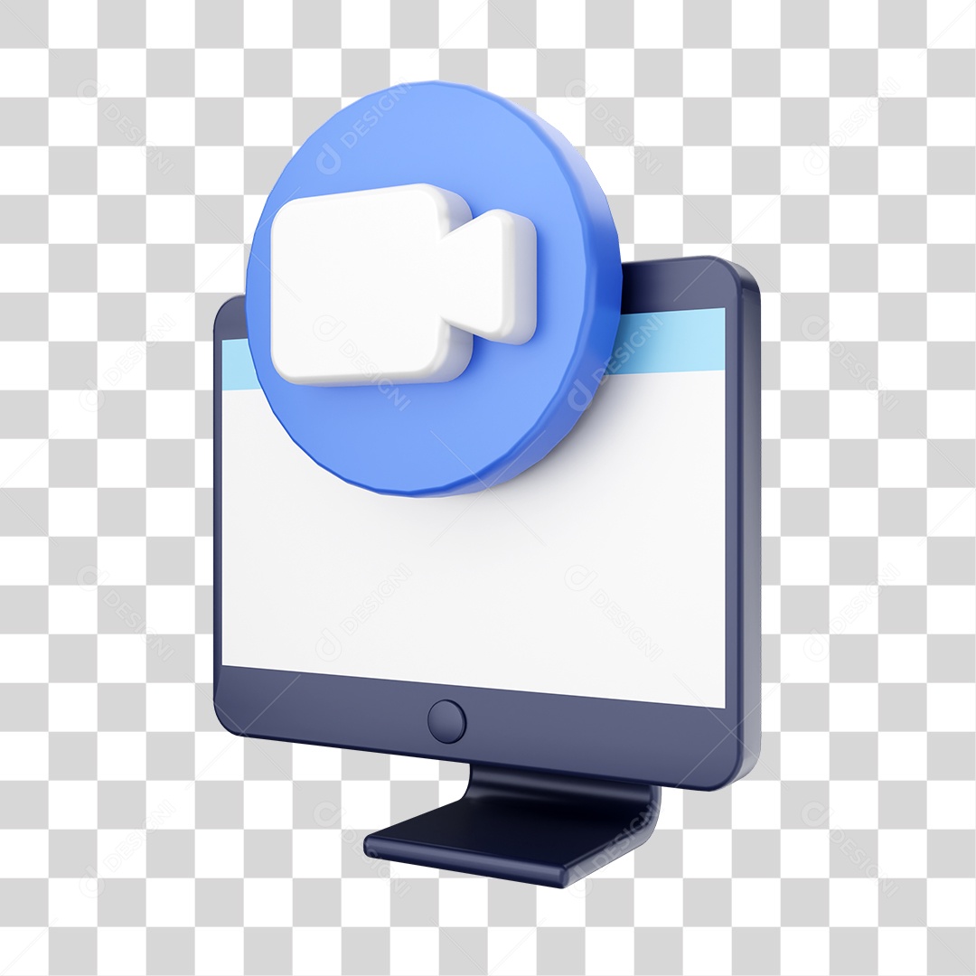 Função de Computador Gravador de Vídeo Elemento 3D para Composição PNG Transparente