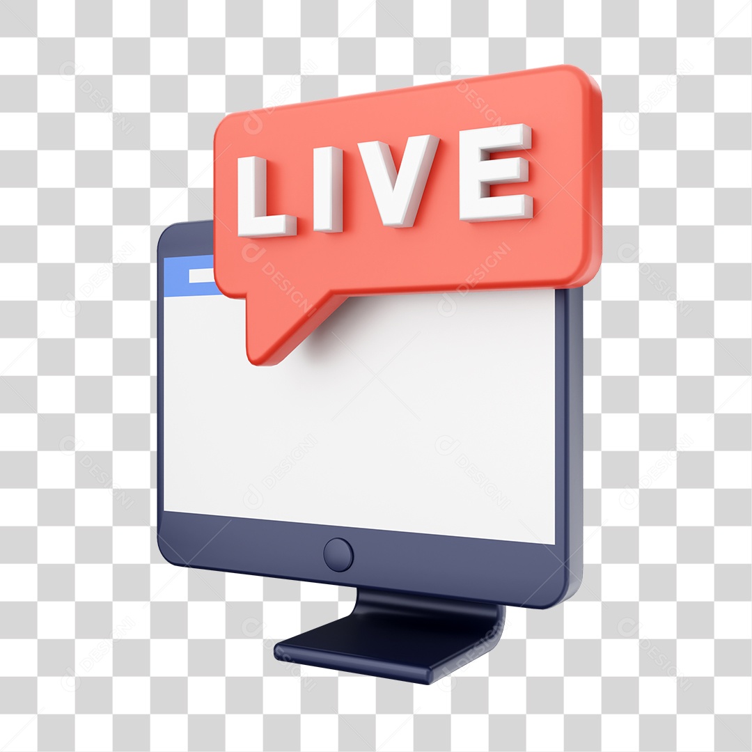 Live Computer Function: 3D Element for Transparent PNG Composition