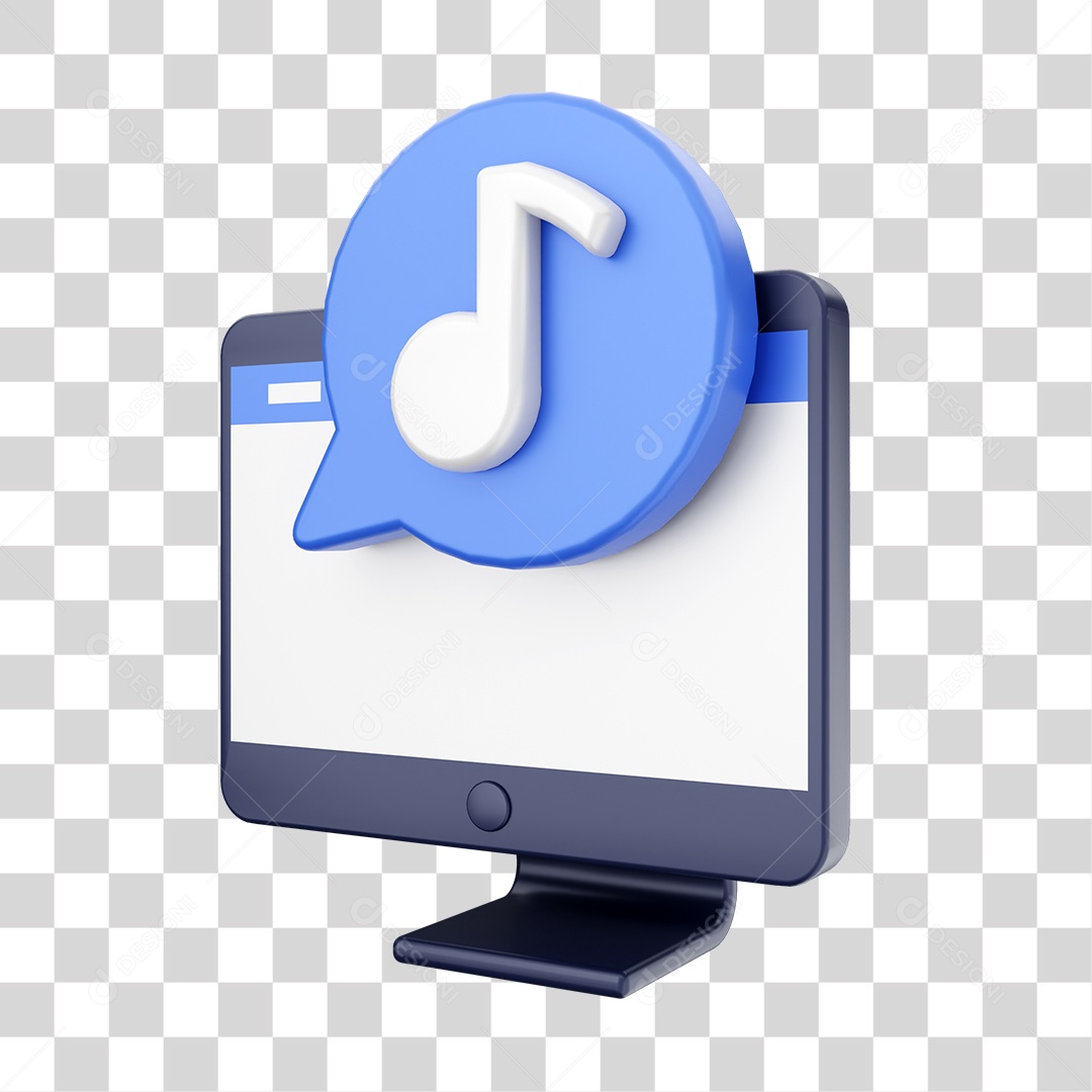 Função de Computador Música Elemento 3D para Composição PNG Transparente