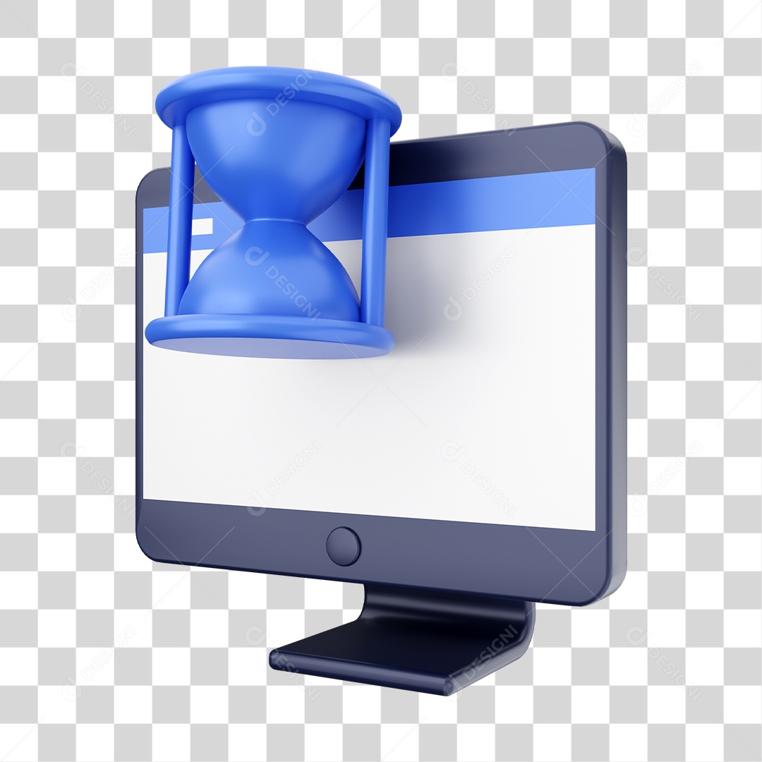 Função de Computador Tempo Elemento 3D para Composição PNG Transparente