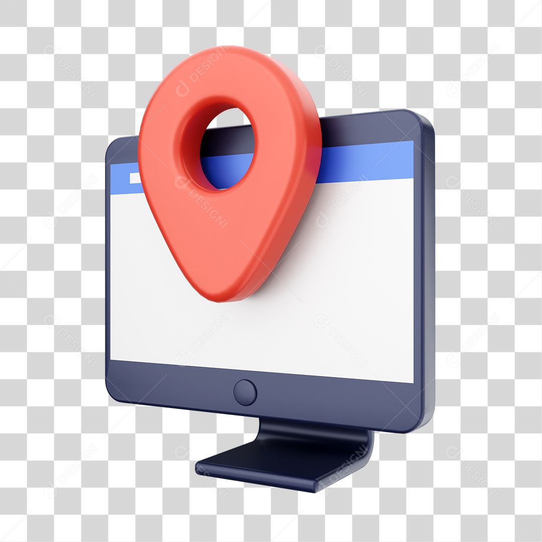 Função de Computador Localização Elemento 3D para Composição PNG Transparente