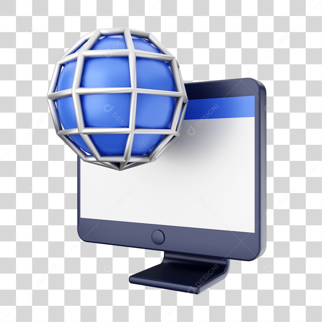 Função de Computador Site Elemento 3D para Composição PNG Transparente