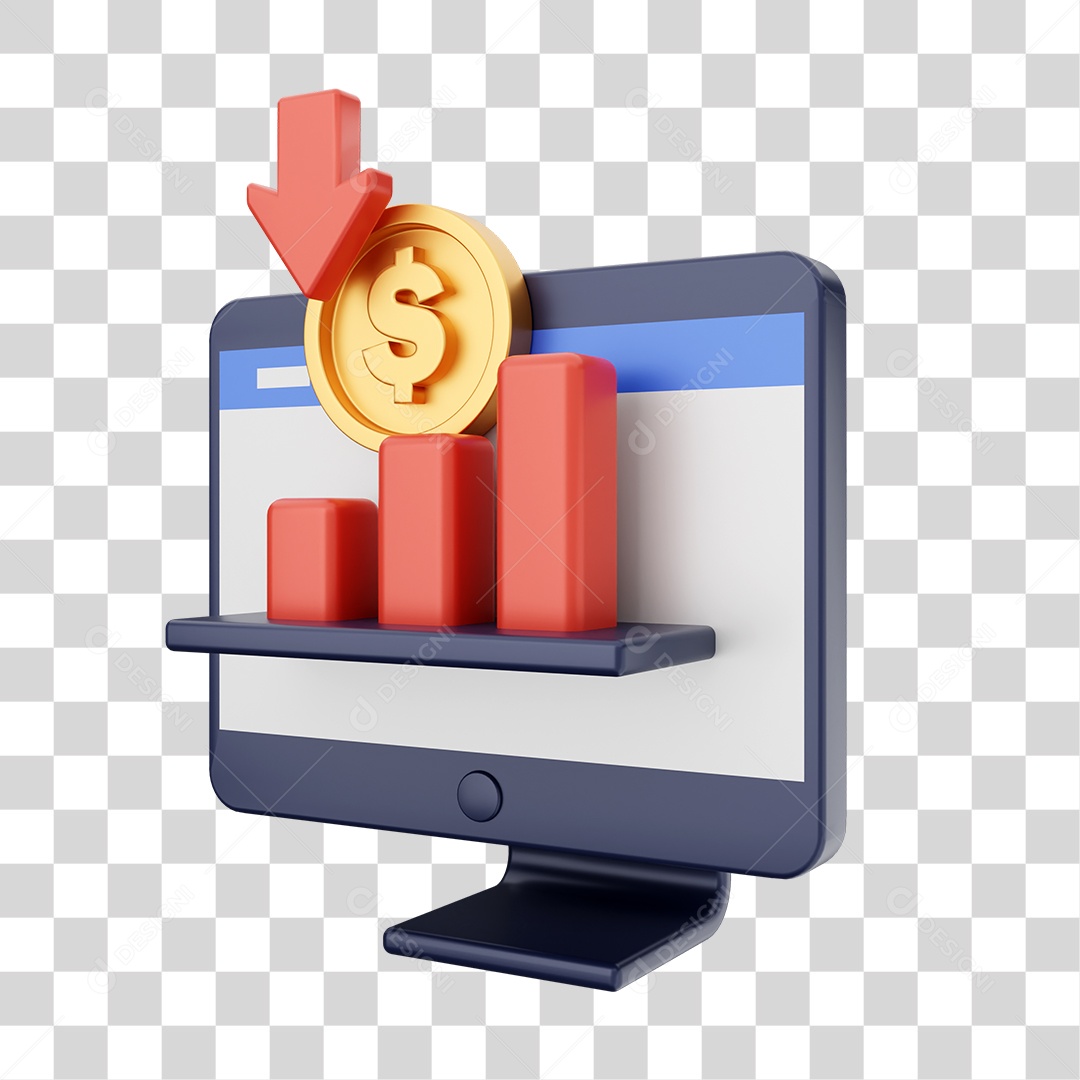 Função de Computador Gráfico Vendas Elemento 3D para Composição PNG Transparente