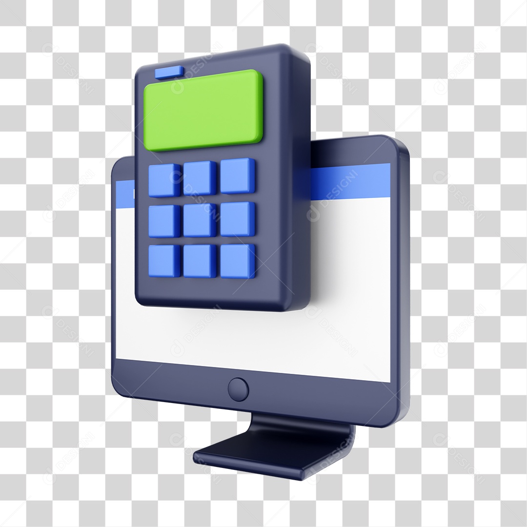 Função de Computador Calculadora Elemento 3D para Composição PNG Transparente