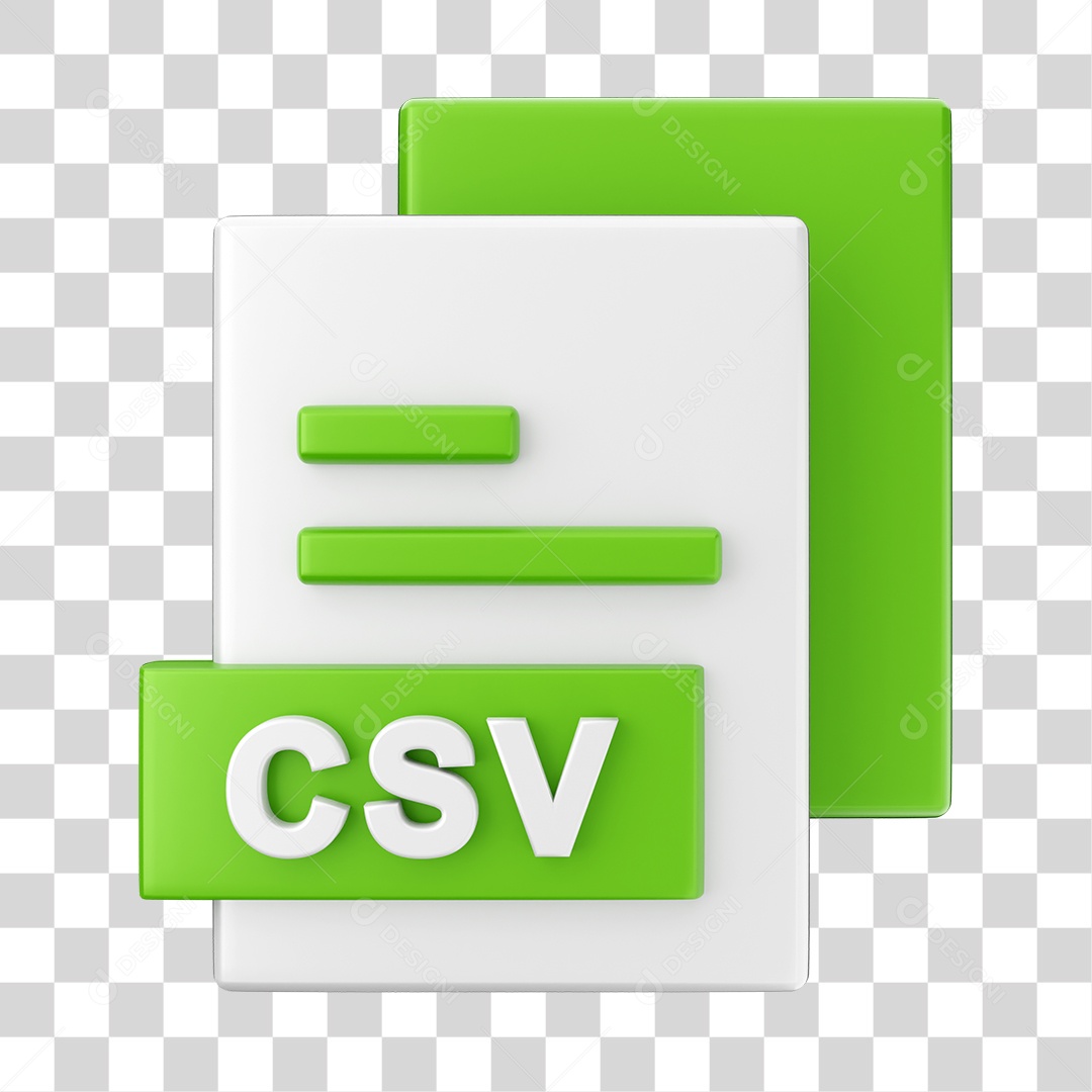 Arquivo CSV Elemento 3D PNG Transparente