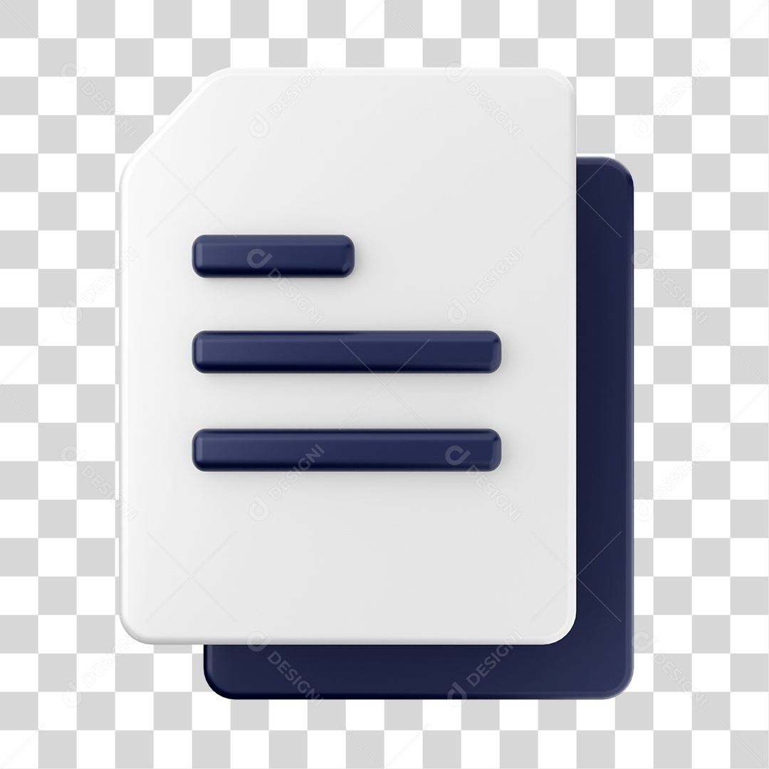 Documentos e Arquivos Elemento 3D PNG Transparente