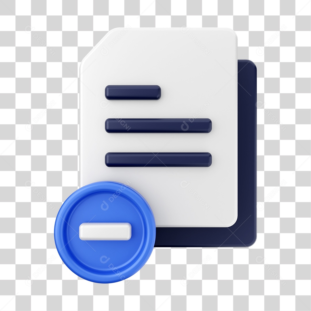 Documentos e Arquivos - Elemento 3D PNG Transparente