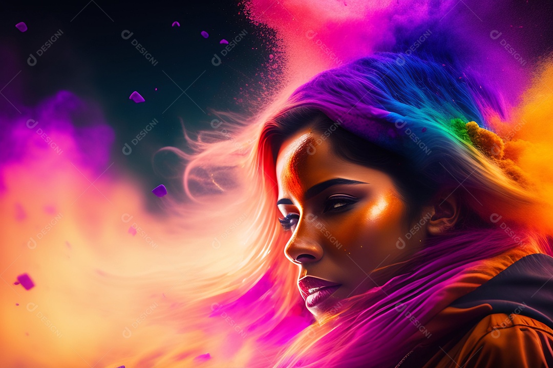 Pessoas indianas comemorando o festival das cores