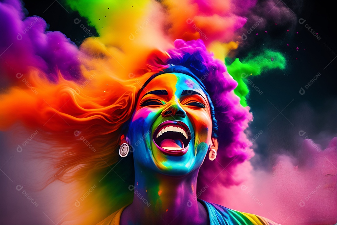 Pessoas indianas comemorando o festival das cores