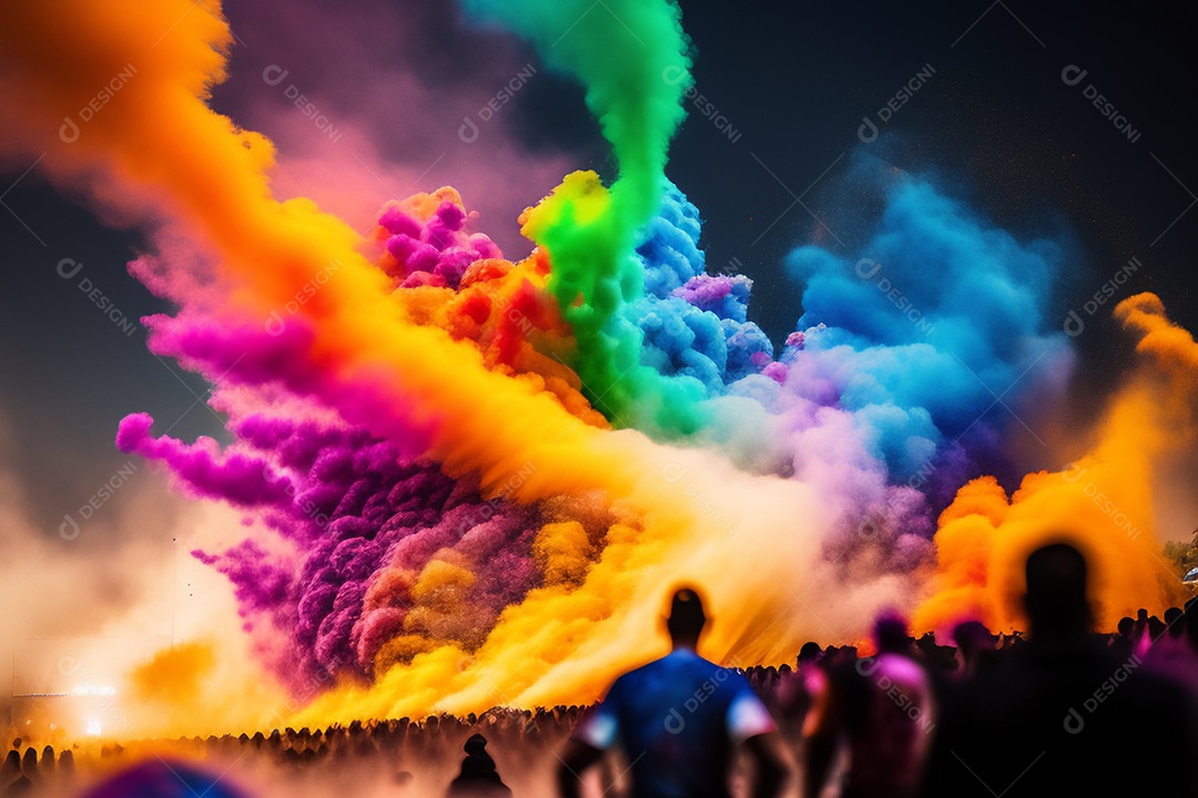 Pessoas indianas comemorando o festival das cores