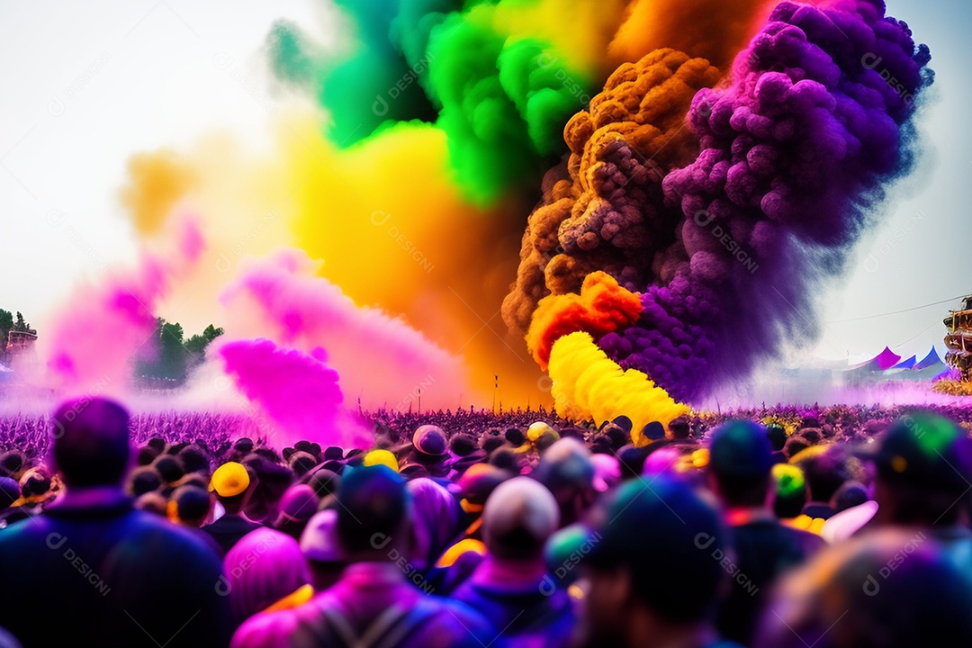 Pessoas indianas comemorando o festival das cores