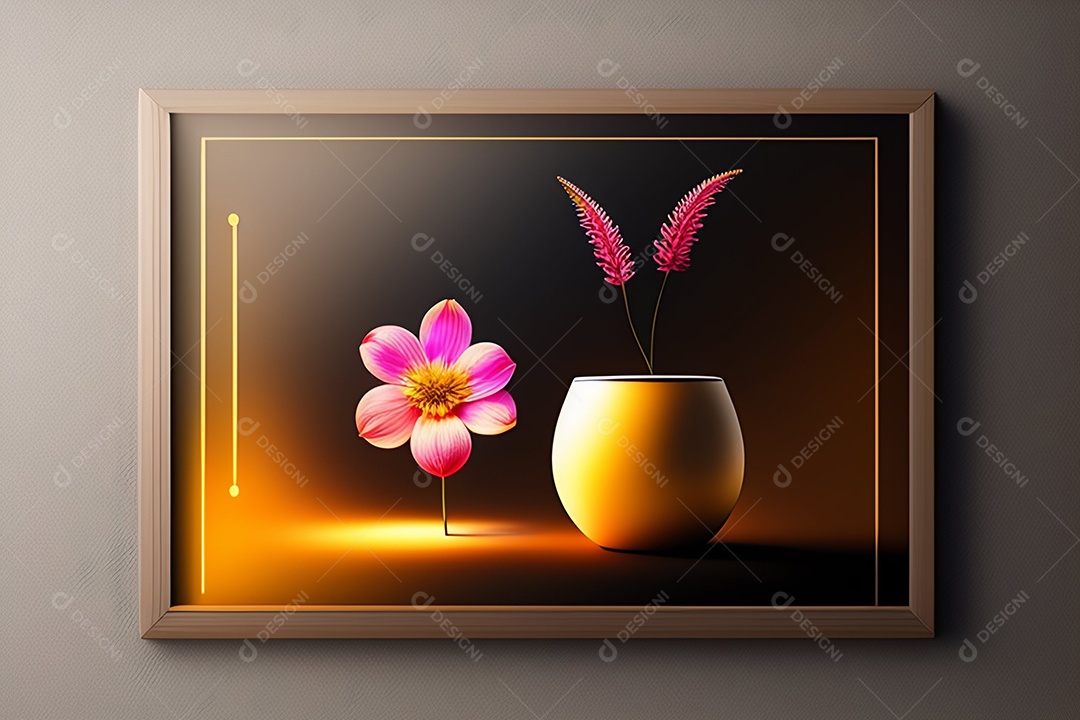 Lindo quadro de vaso de flor