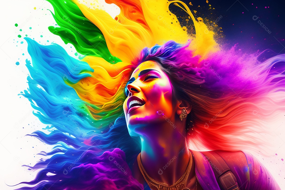 Pessoas indianas comemorando o festival das cores