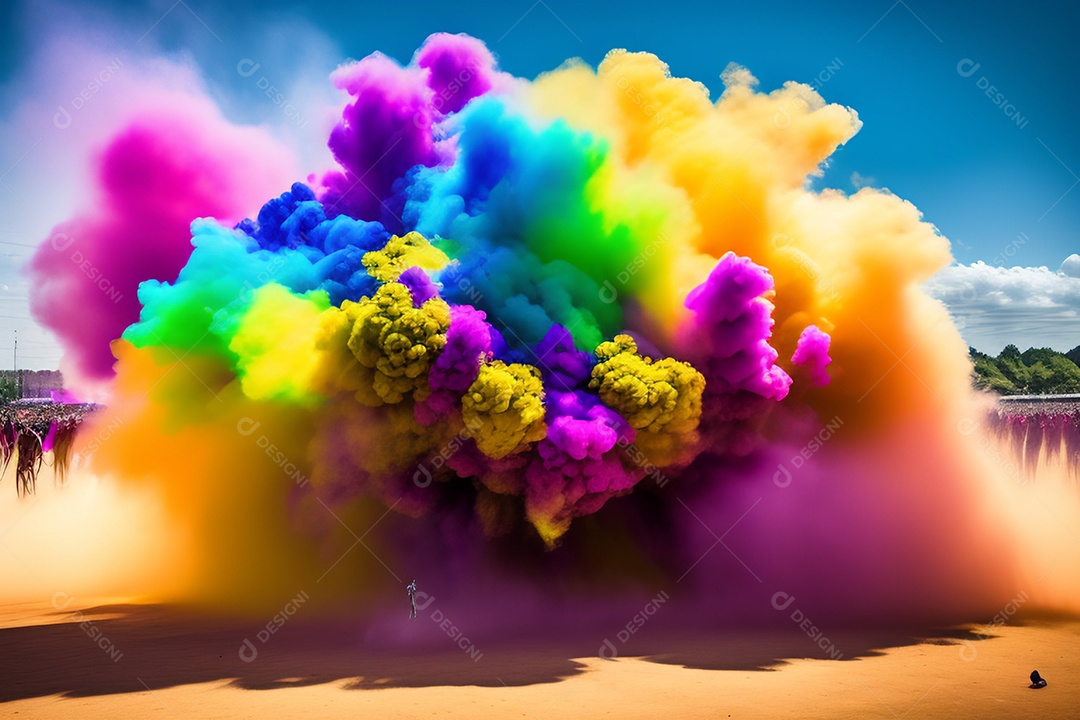 Pessoas indianas comemorando o festival das cores