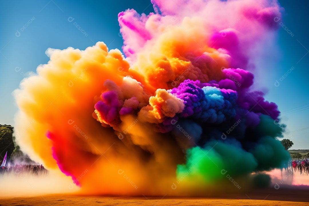 Pessoas indianas comemorando o festival das cores