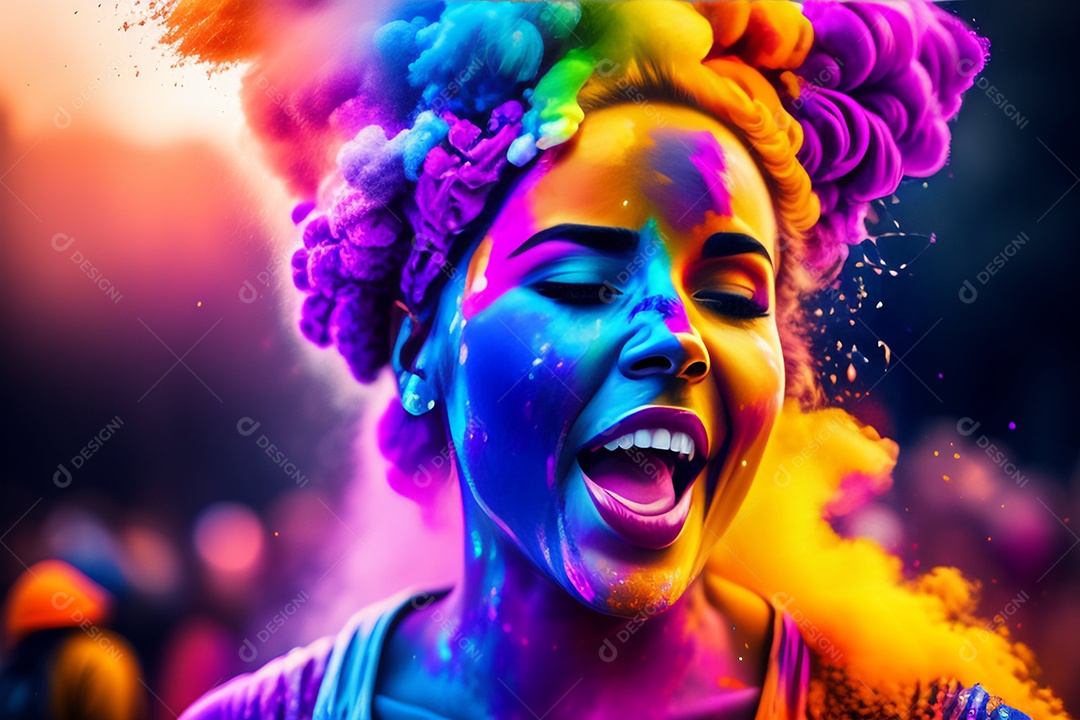 Pessoas indianas comemorando o festival das cores