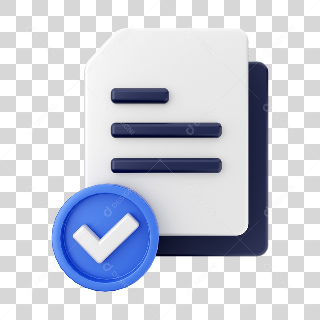 Documentos e Arquivos Com Ícone de Códigos de Verificação Elemento 3D PNG Transparente