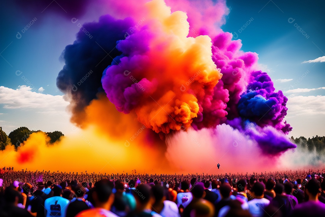 Pessoas indianas comemorando o festival das cores