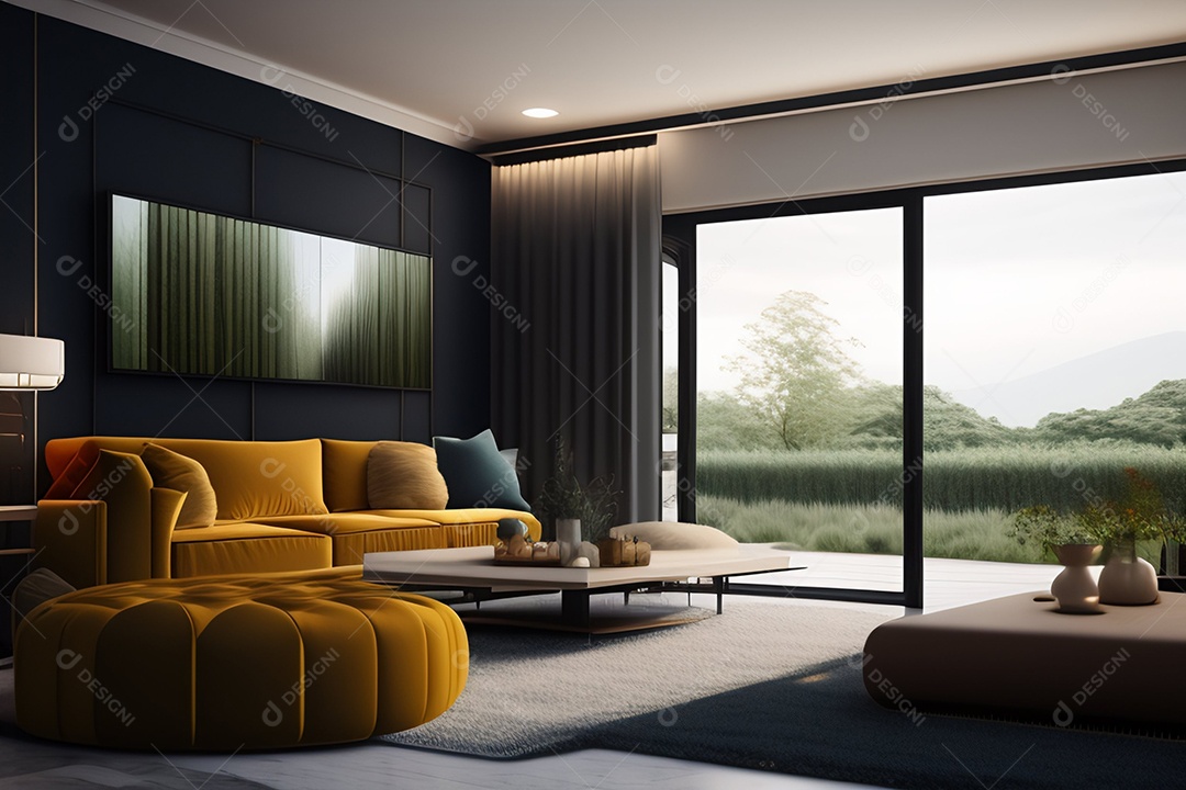 Decoração de uma sala de estar