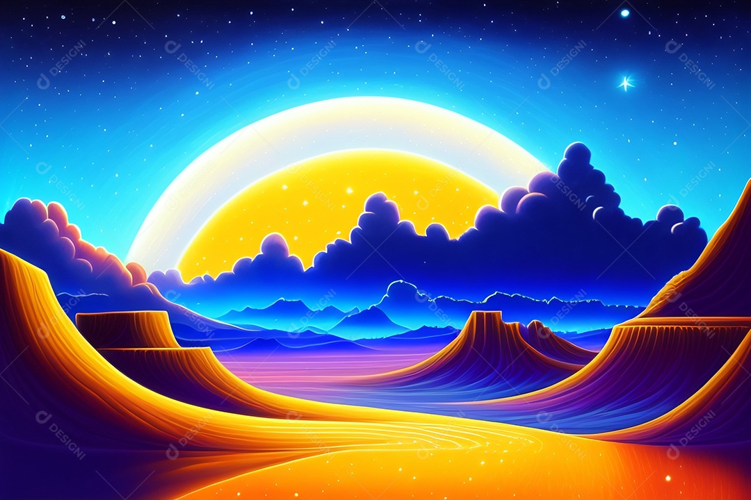 Paisagem do deserto arte relista