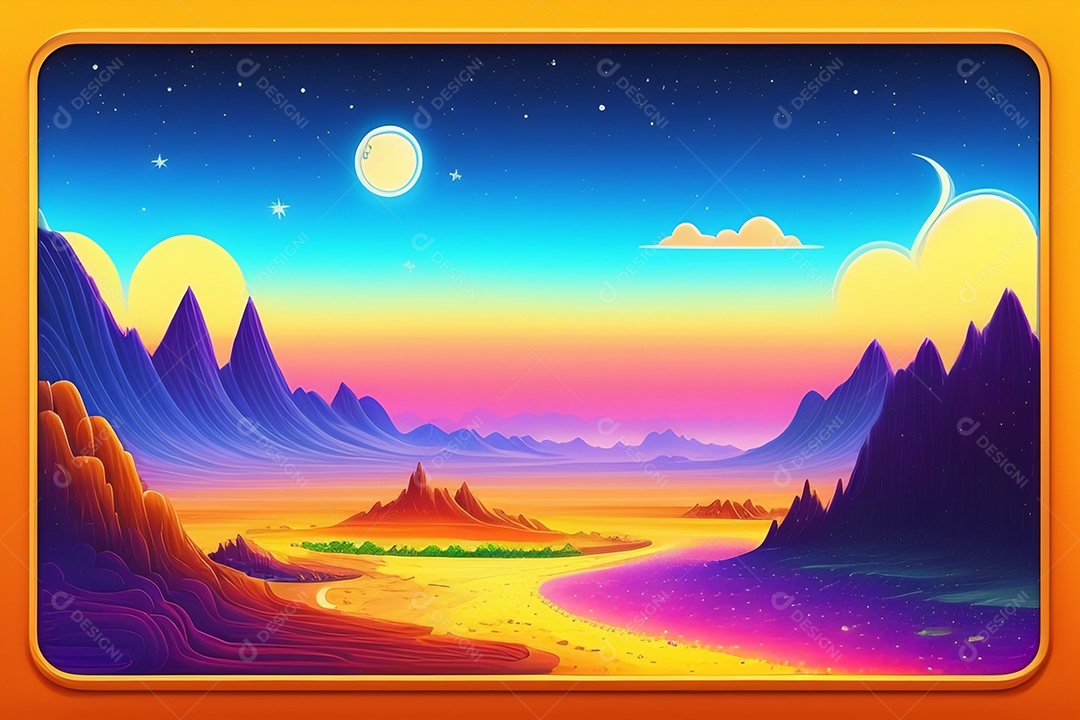 Paisagem de deserto a noite