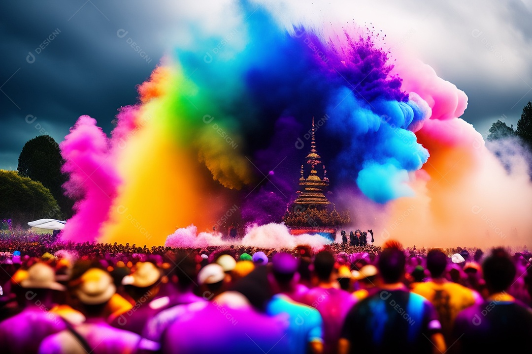 Celebração do festival das cores, cultura indiana