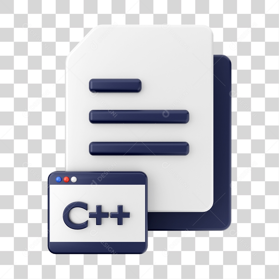 Documentos e Arquivos Com Ícone de  C++ Linguagem De Programação Elemento 3D PNG Transparente