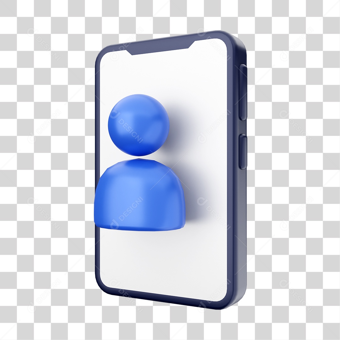 Smartphone Com Ícone de Usuário Em Sua Tela Elemento 3D PNG Transparente
