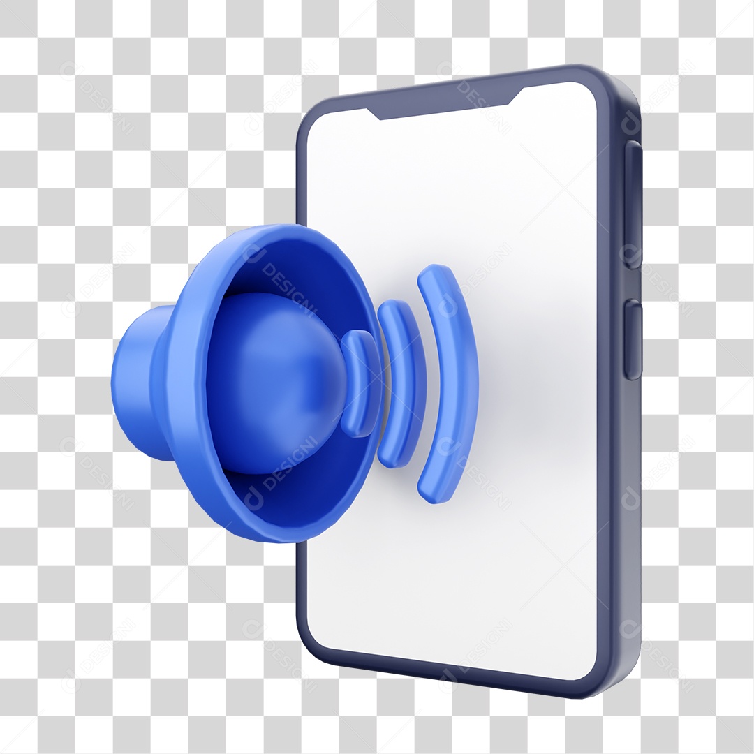 Smartphone Com Ícone Som Em Sua Tela Elemento 3D PNG Transparente
