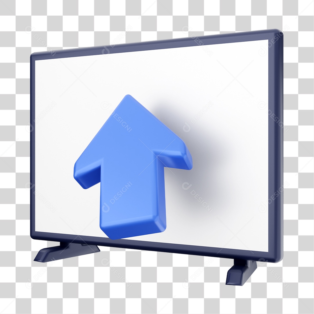 Smart Tv Com Ícone De Seta Elemento 3D PNG Transparente