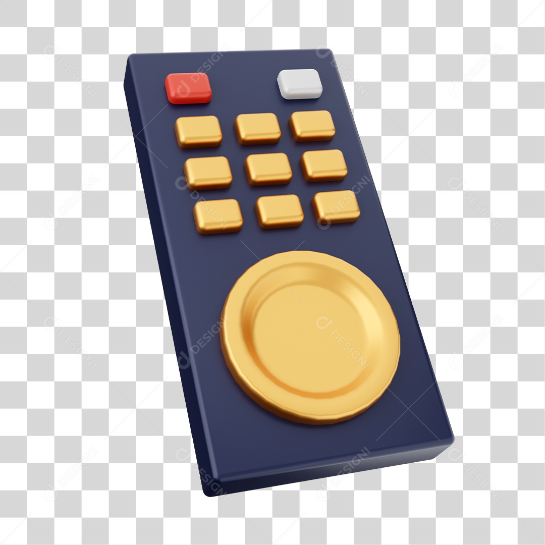 Controle Remoto Elemento 3D PNG Transparente