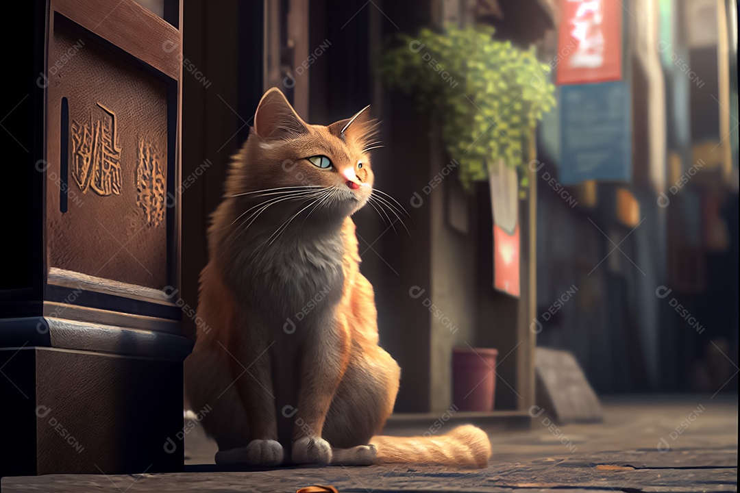 Gatos de animais fofos, amantes de gatos Dia do Gato do Japão