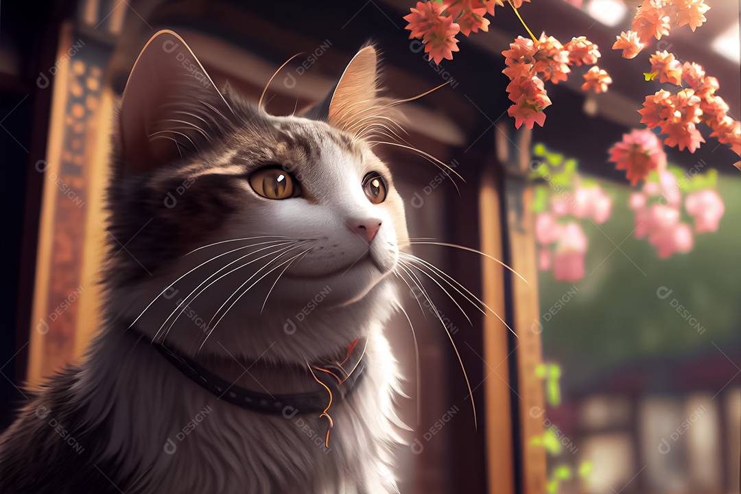 Gatos de animais fofos, amantes de gatos Dia do Gato do Japão